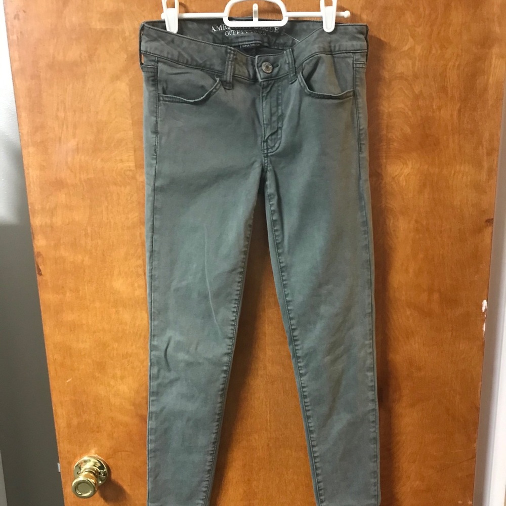American Eagle XLong 4 Skinny Grey Jegging Jeans